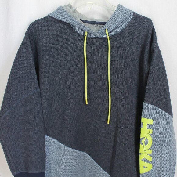 Hoka One One All Day Hoodie Size M/L Blue Pullover Hooded Sweatshirt Long Sleeve - Picture 2 of 5